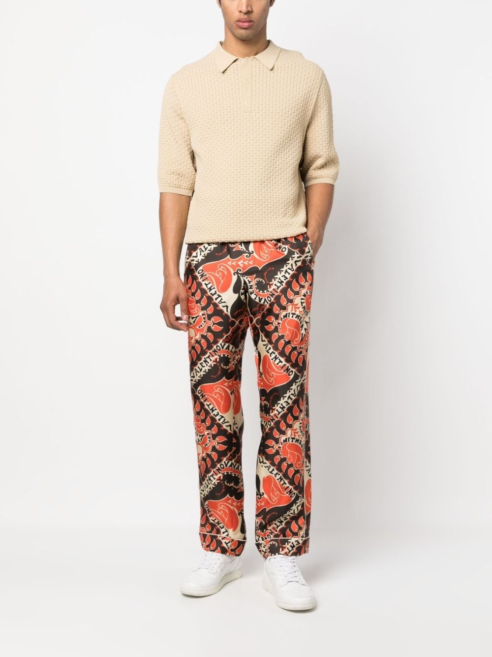 Valentino Patterned Casual Pants In Multicolor