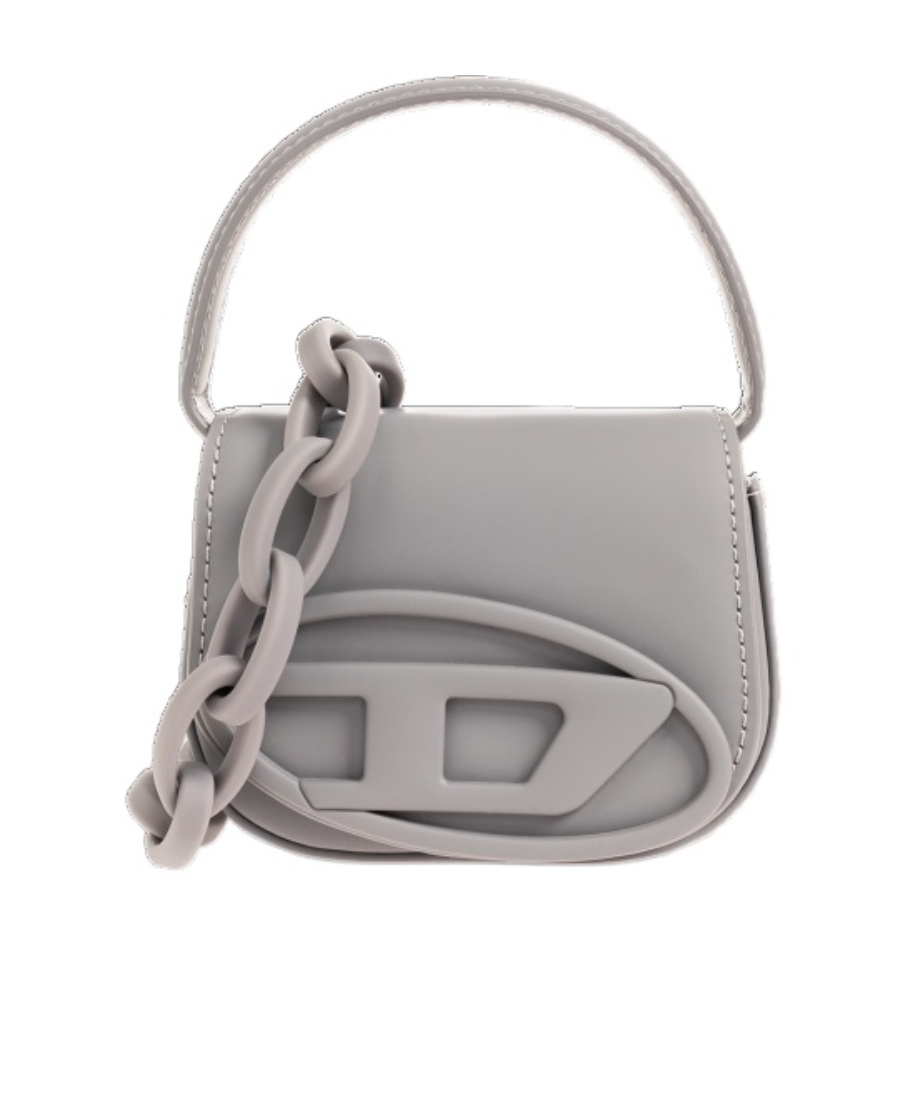 Diesel 1dr Xs Tonal Leather Mini Bag In Gray