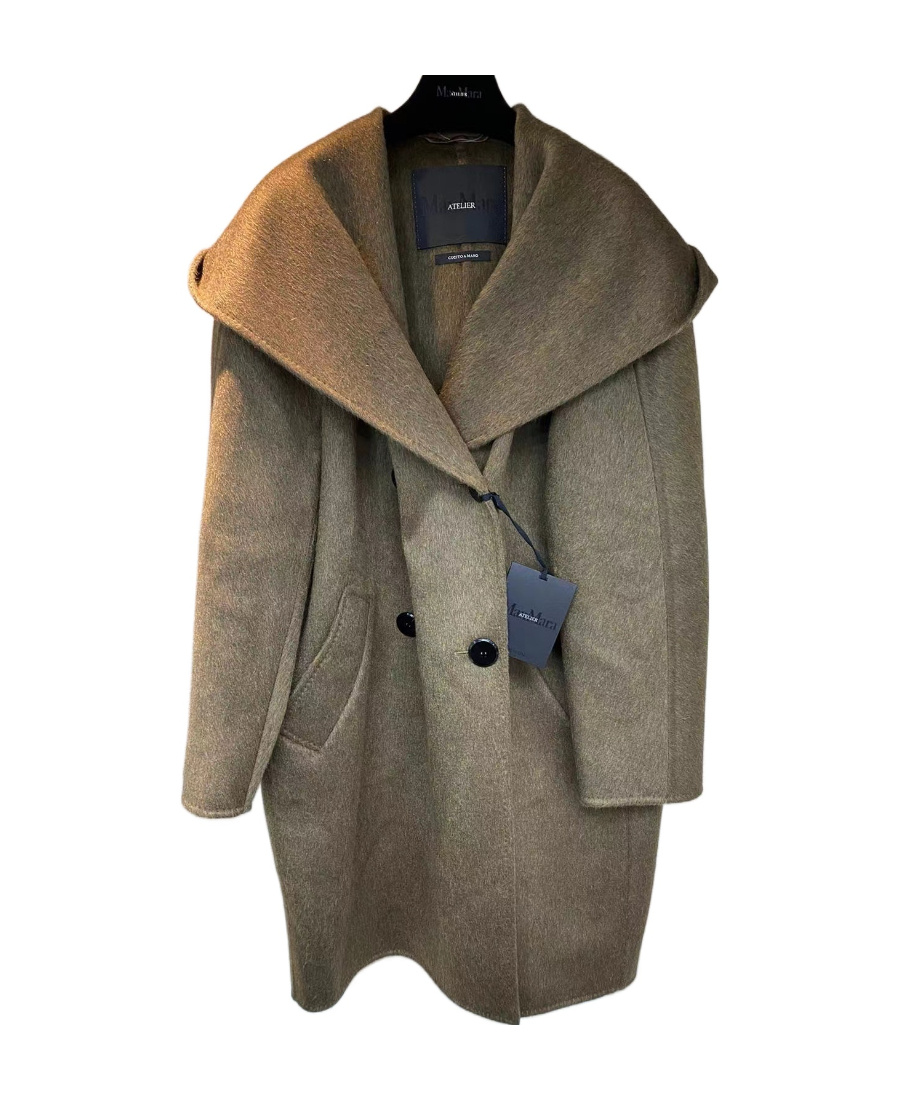 Max Mara Hooded Overcoat In Brown