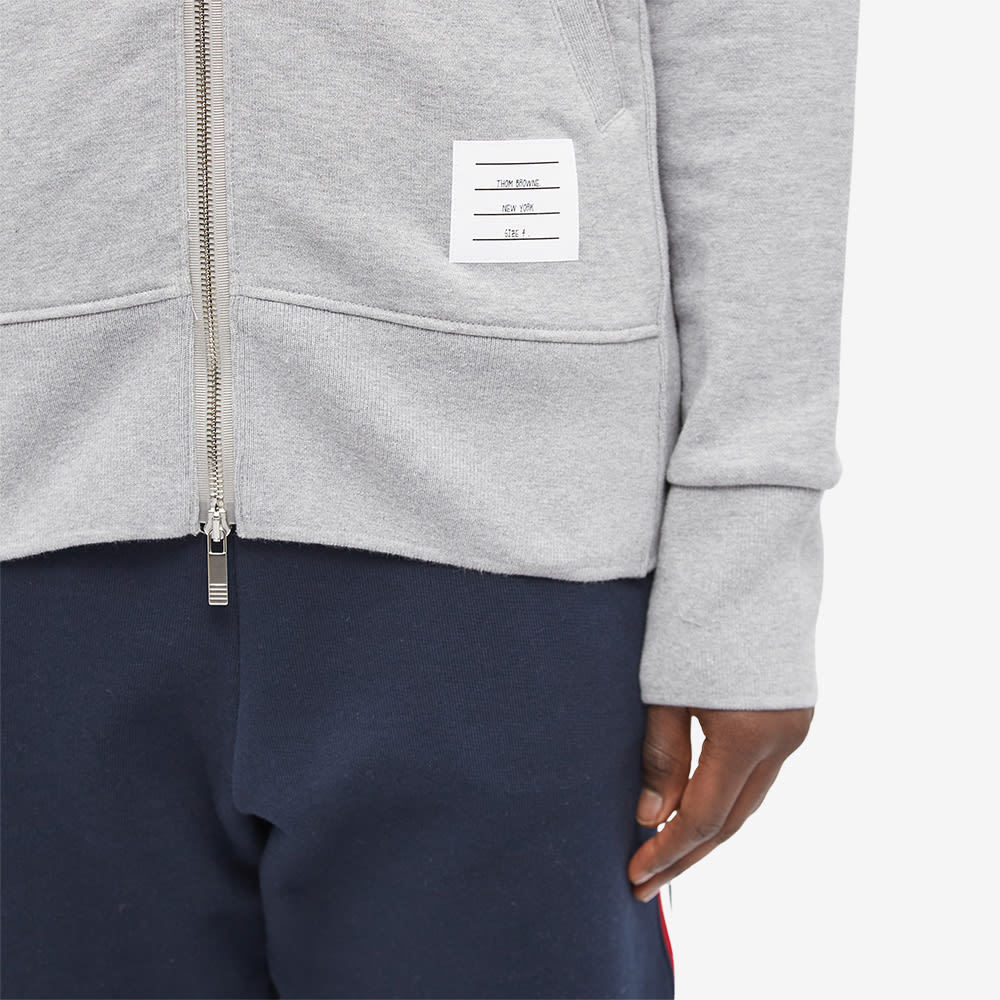 Thom Browne Light Grey 4-bar Loopback Full Zip Hoodie In Gray