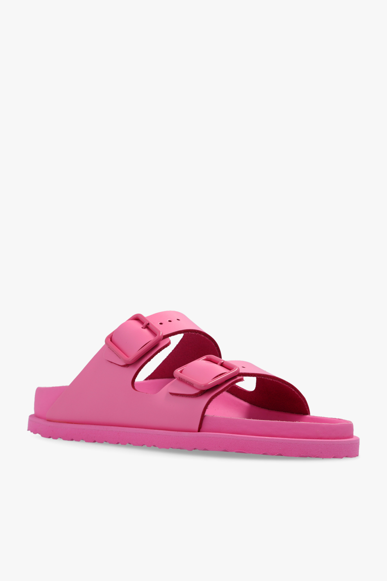 Shop Birkenstock Arizona Embossed-logo Slides In Pink