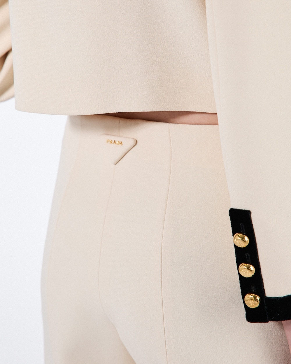Prada Sablé Trousers In Natural