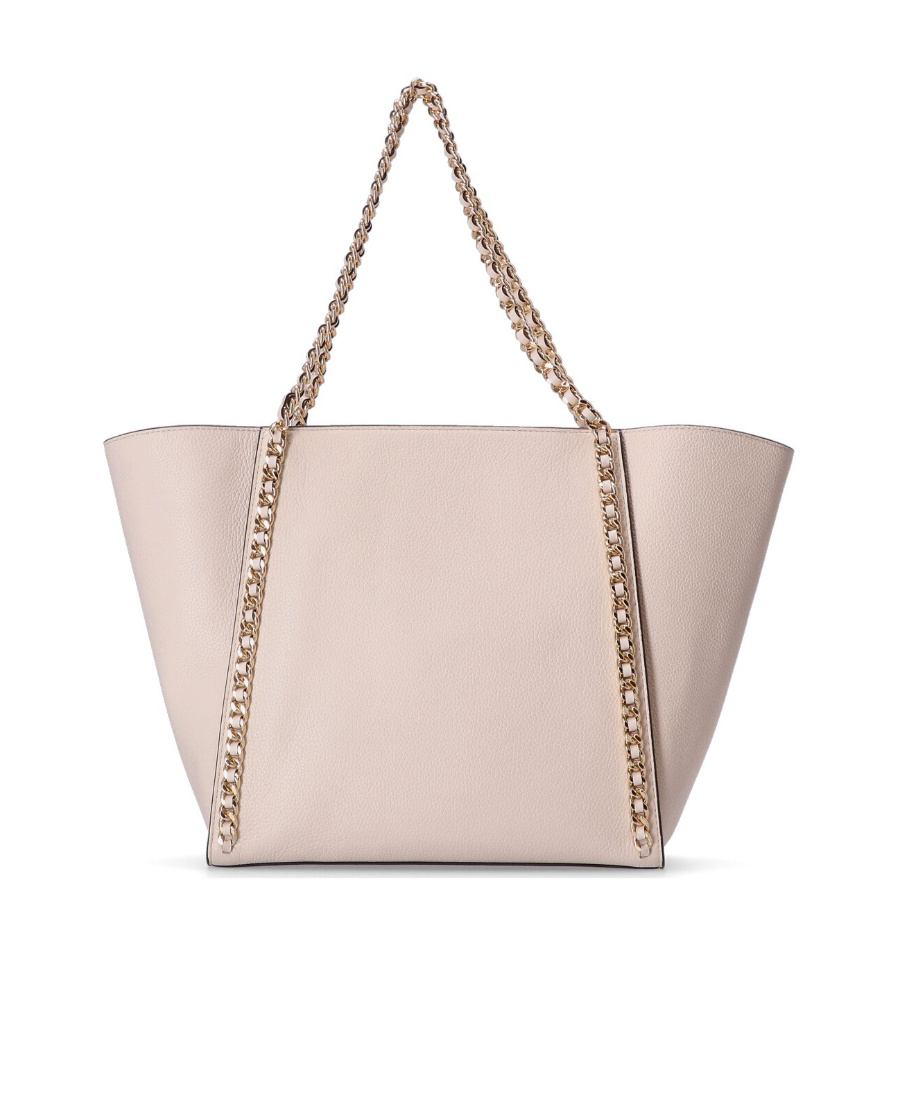 Shop Michael Michael Kors Chain-link Leather Tote Bag In Nude