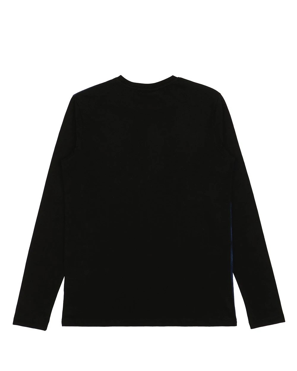Karl Lagerfeld Printed Round-collar Long-sleeved T-shirt In Black