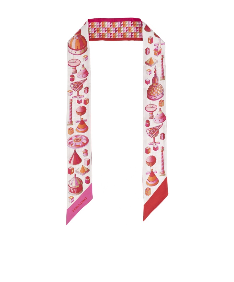 Ferragamo Graphic Printed Scarf In Pink