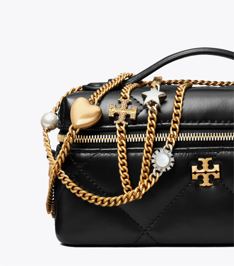 Tory Burch Kira Diamond-quilted Mini Bag In Black