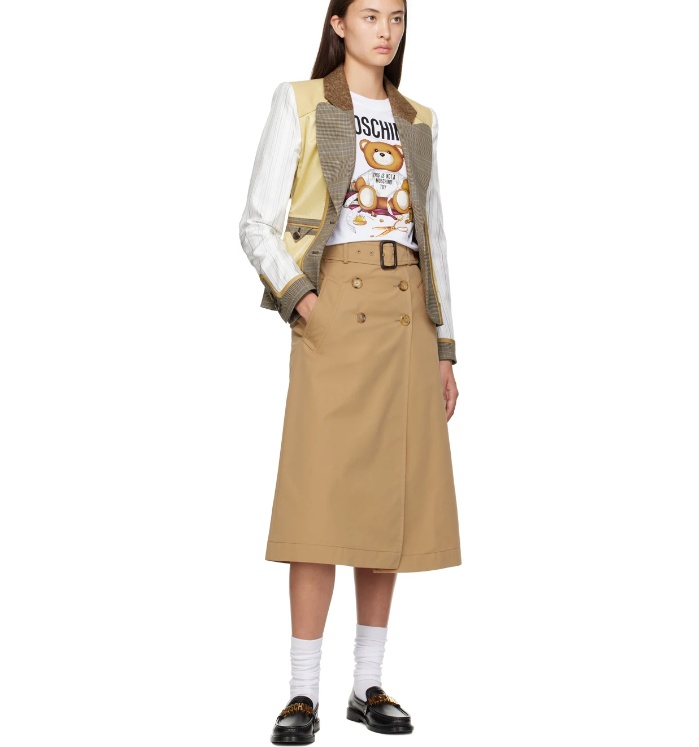 Moschino Single-breasted Suit Jacket In Nude