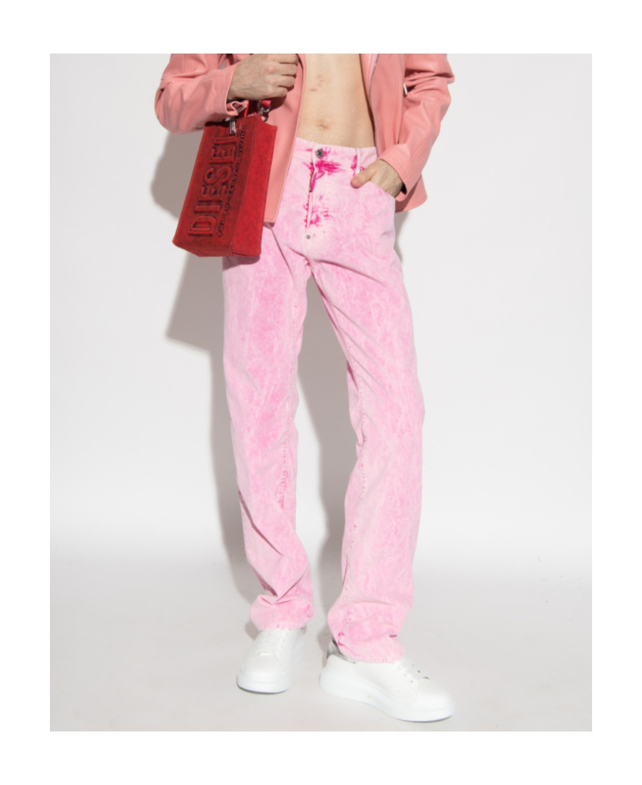 Dsquared2 Tie-dye Print Straight Trousers In Pink