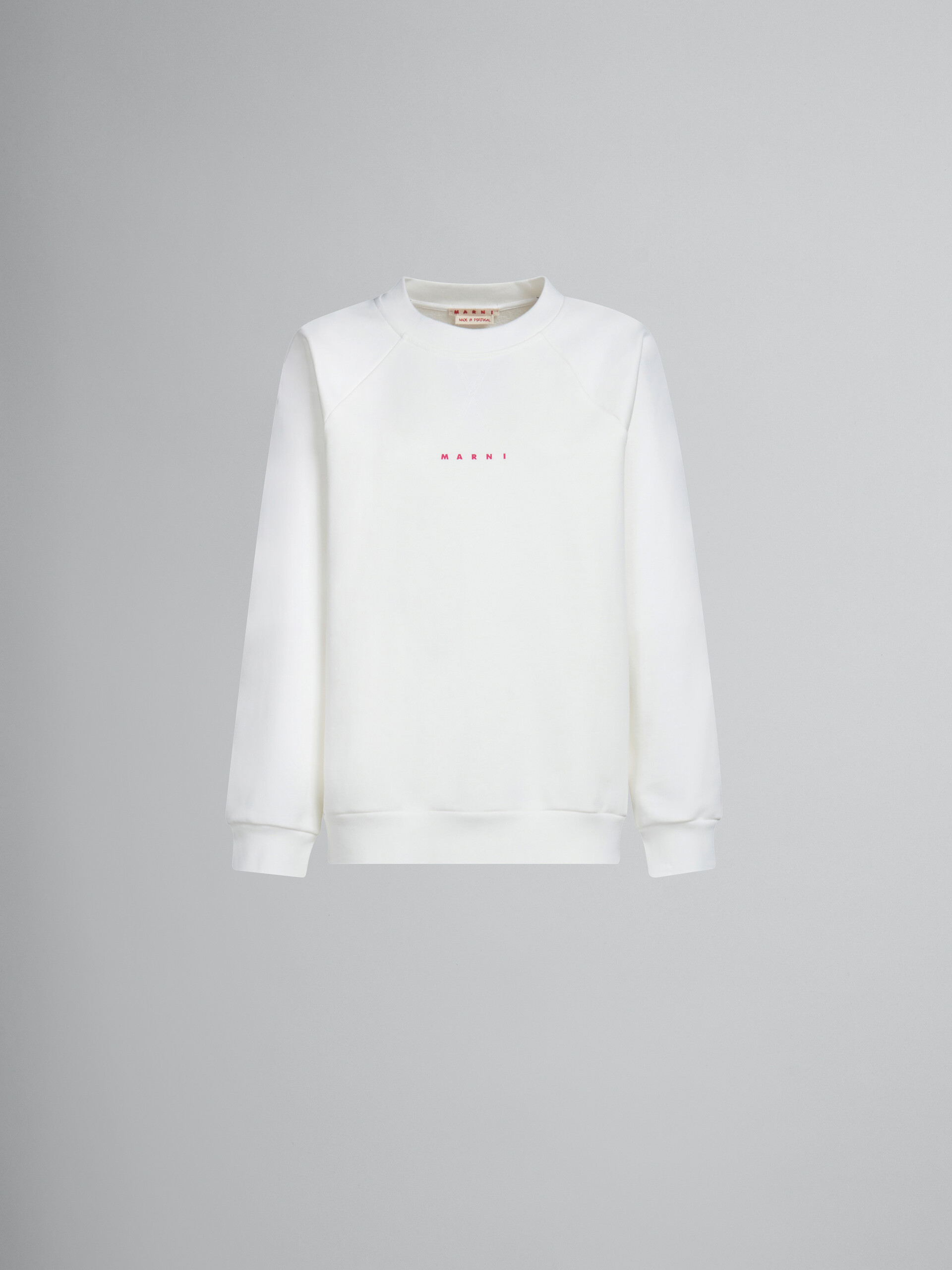 Marni Logo-print Cotton Sweatshirt In White