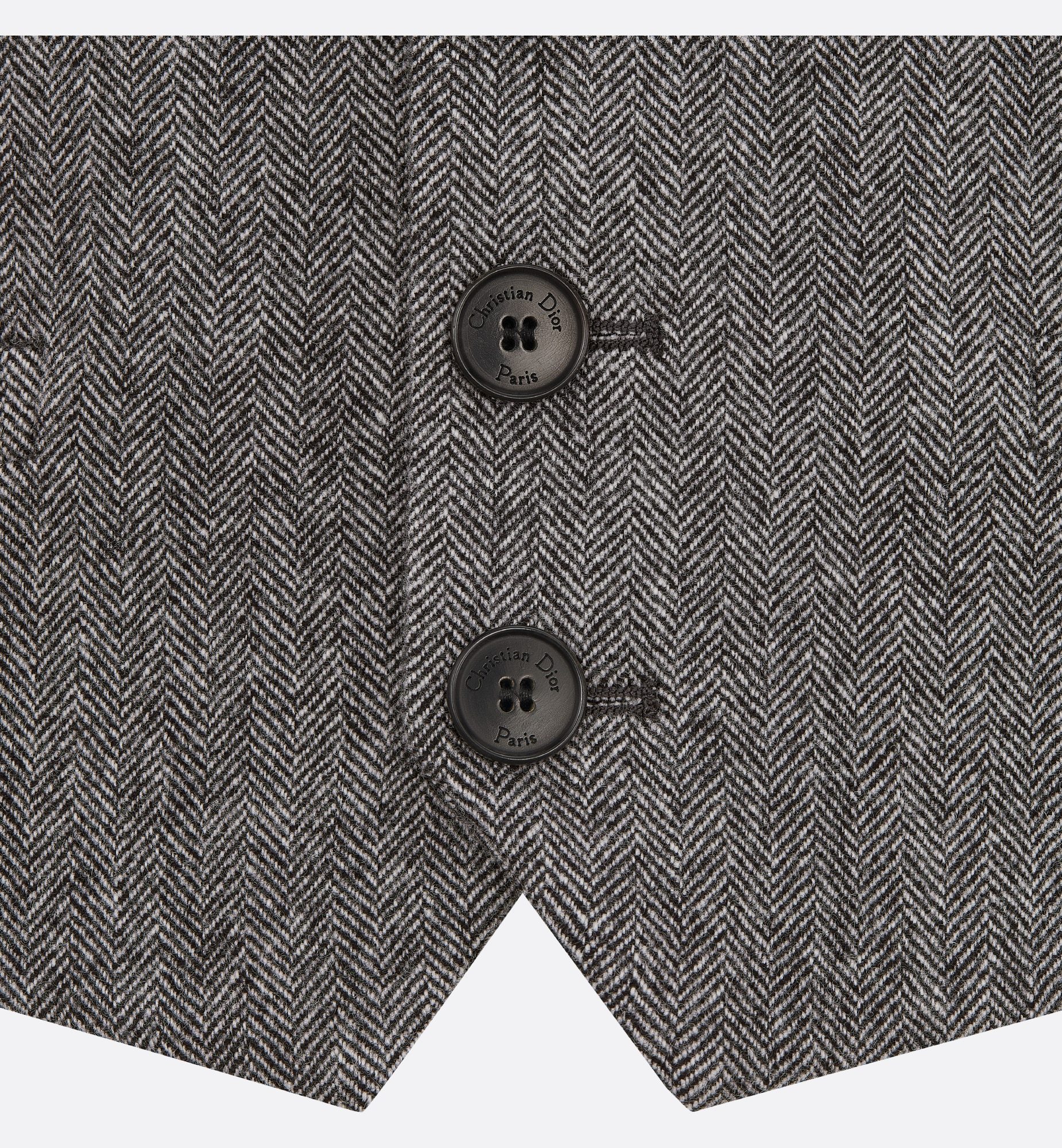Shop Dior Button Wool Vest In Black