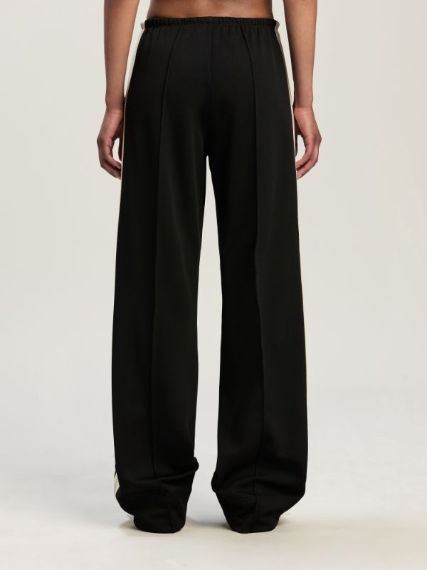 Shop Palm Angels Logo Embroidered Side Stripe Detailed Track Pants In Black