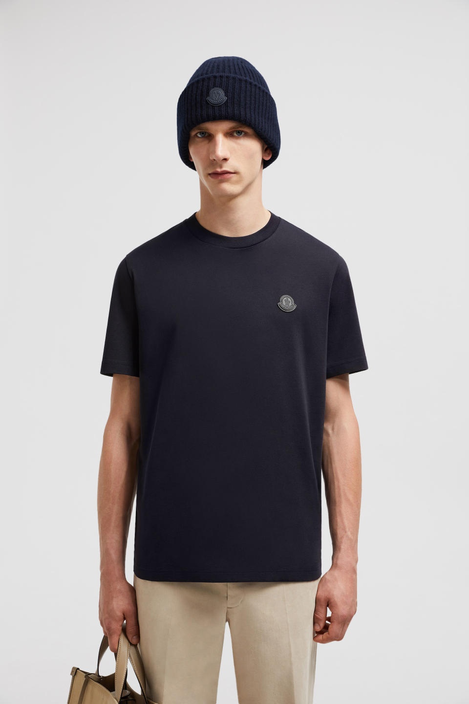 Moncler Logo Patch Crew Neck Short Sleeves T-shirt In Black
