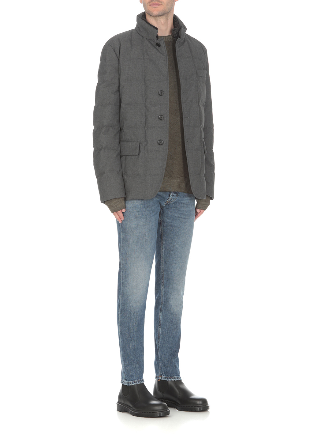 Fay Long-sleeved Quilted Down Jacket In Black