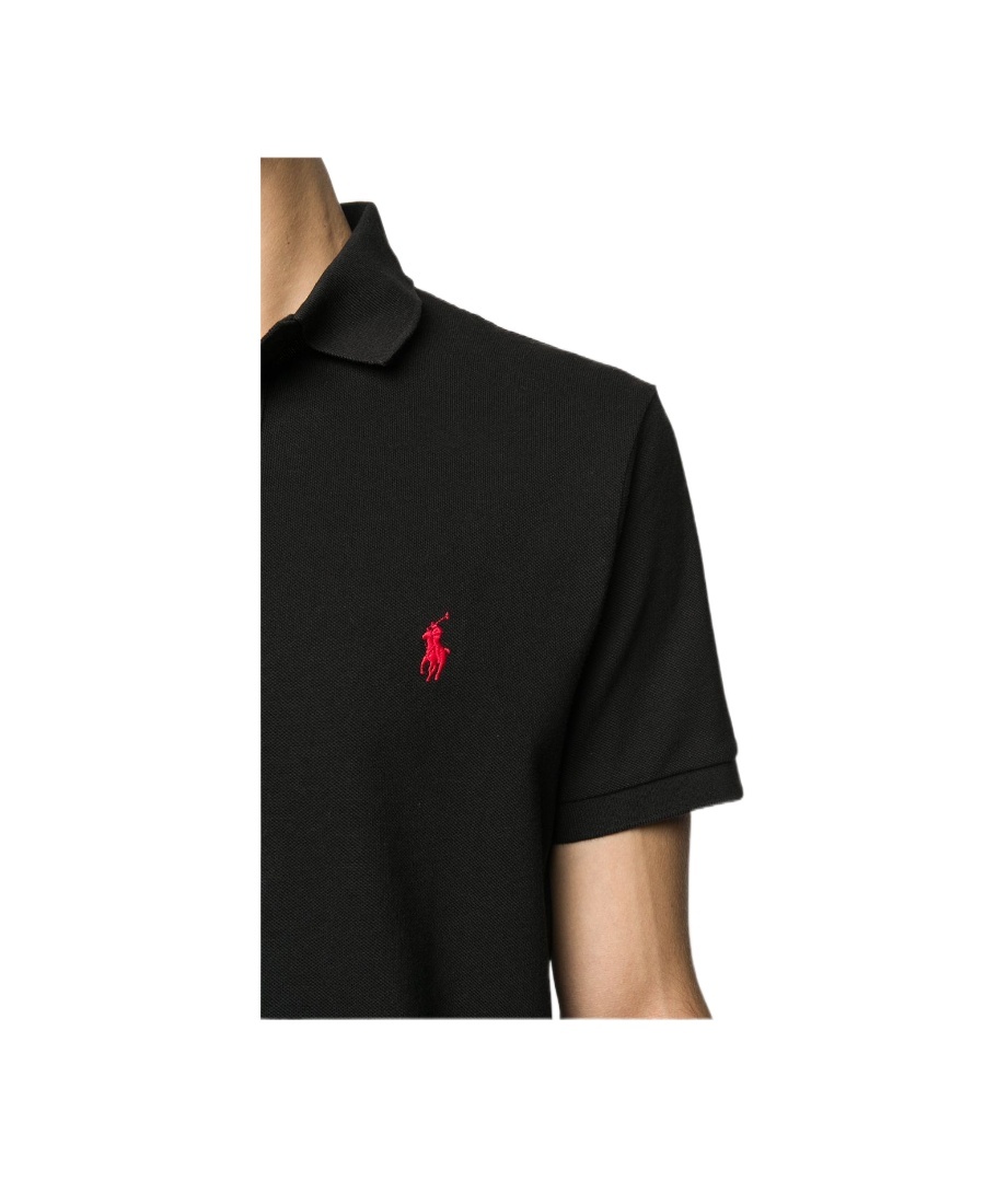Polo Ralph Lauren Embroidered-logo Polo Shirt In Black