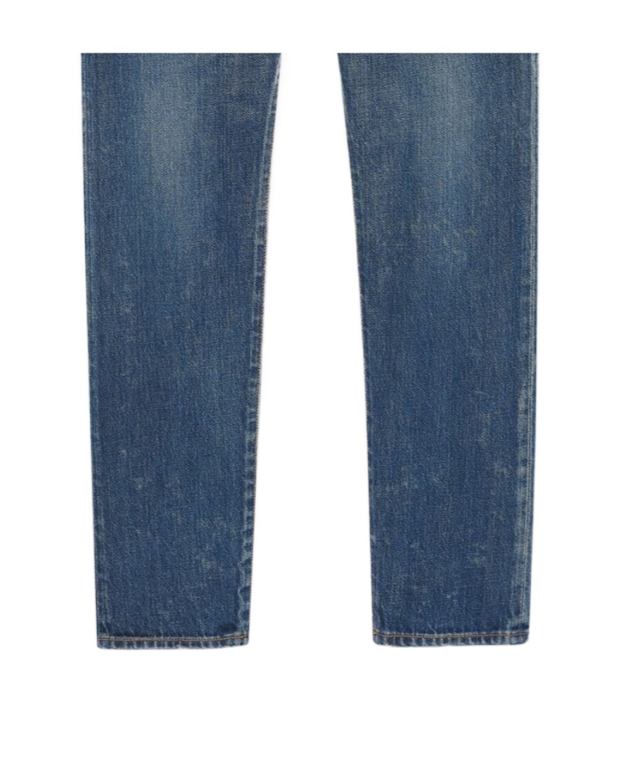 Saint Laurent High-waisted Straight-leg Jeans In Blue