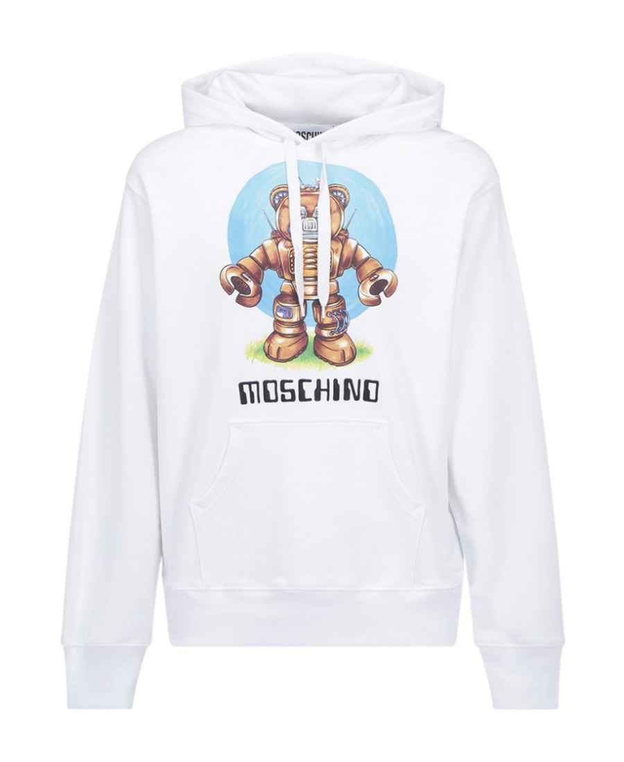Moschino Men's Teddy Print Sweatshirt In White