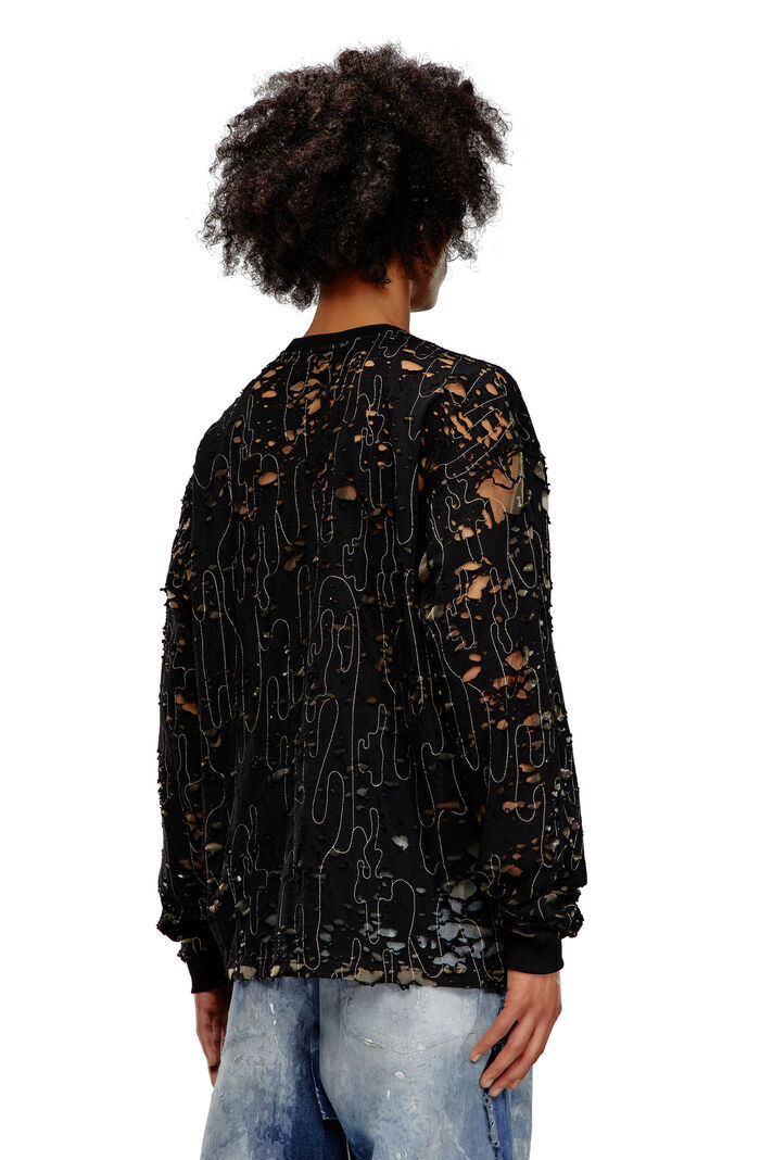 Diesel Jersey "t-boxt-ls-devor" In Black