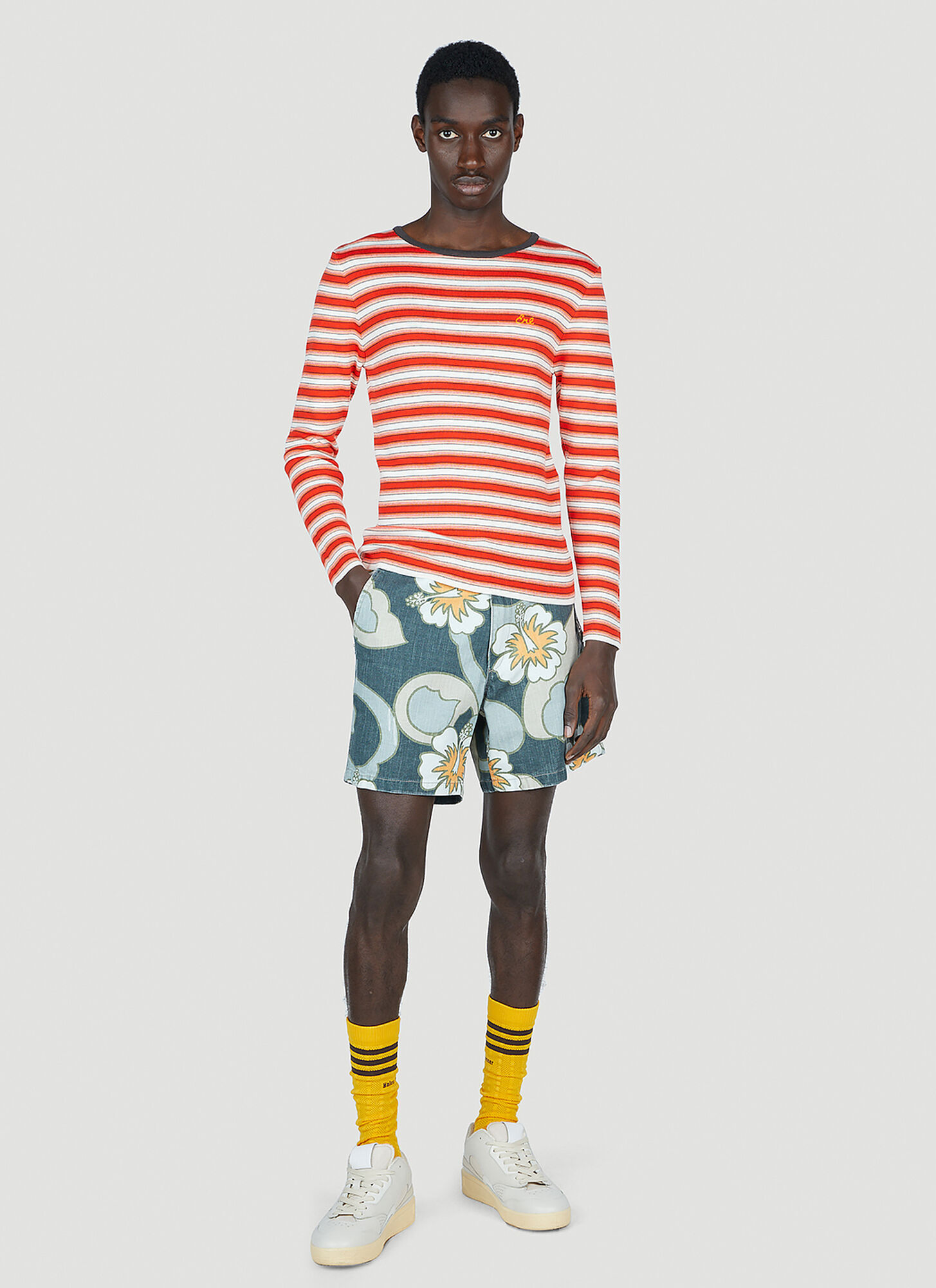 Erl Striped T-shirt In Multicolor
