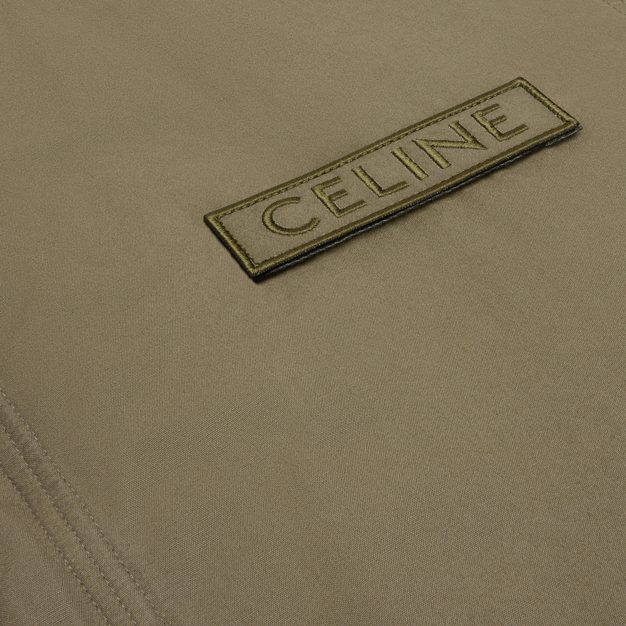 Celine Long-sleeved Parka Coat In Green