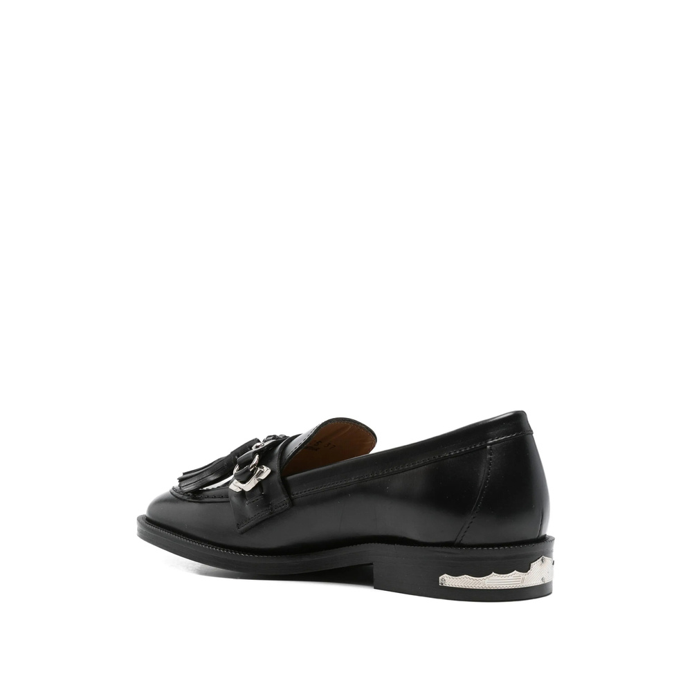 Toga Tassel-embellished Leather Loafers In Black
