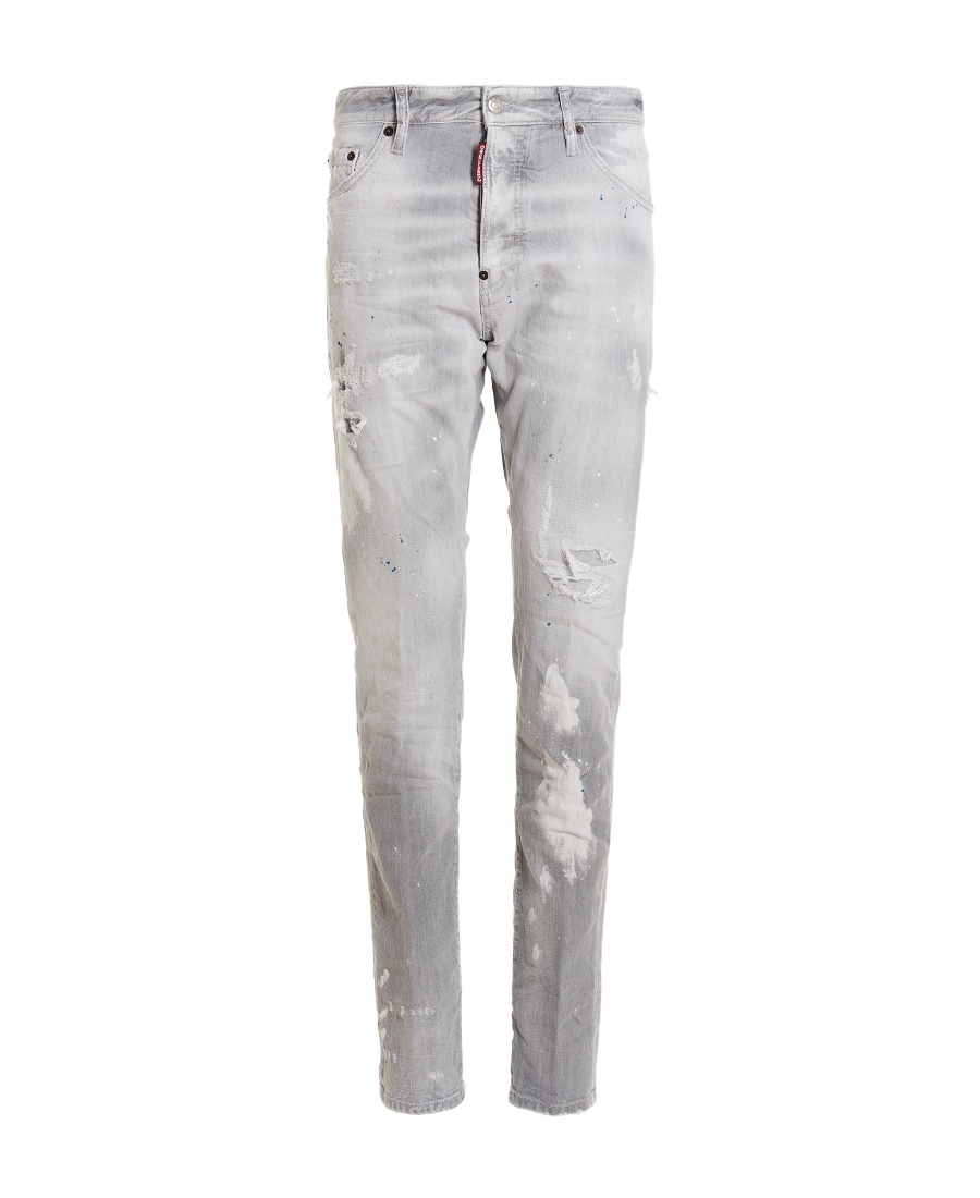 Dsquared2 Ripped-detail Denim Jeans In Gray