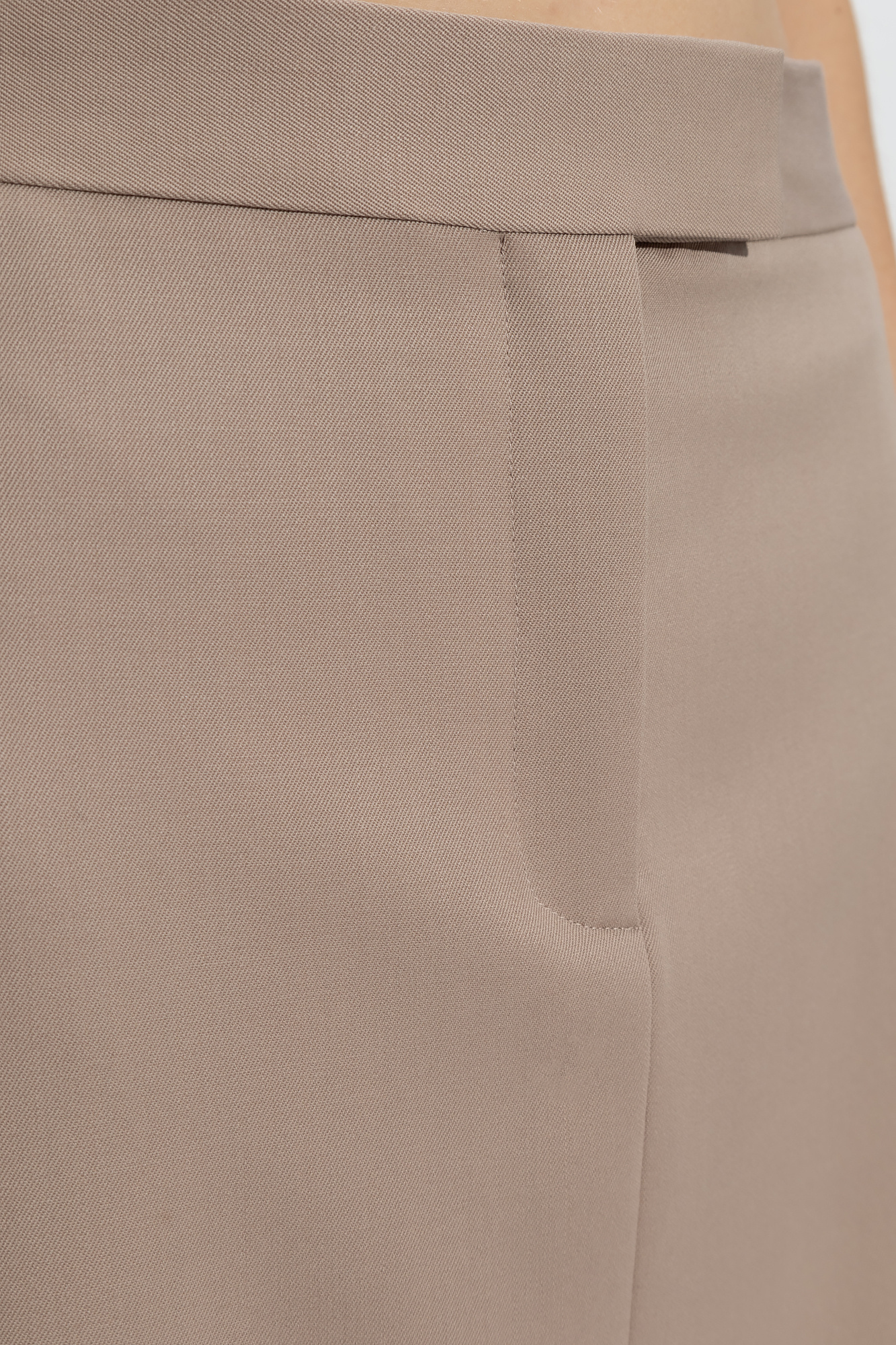 Attico The Side Slit Midi Skirt In Nude