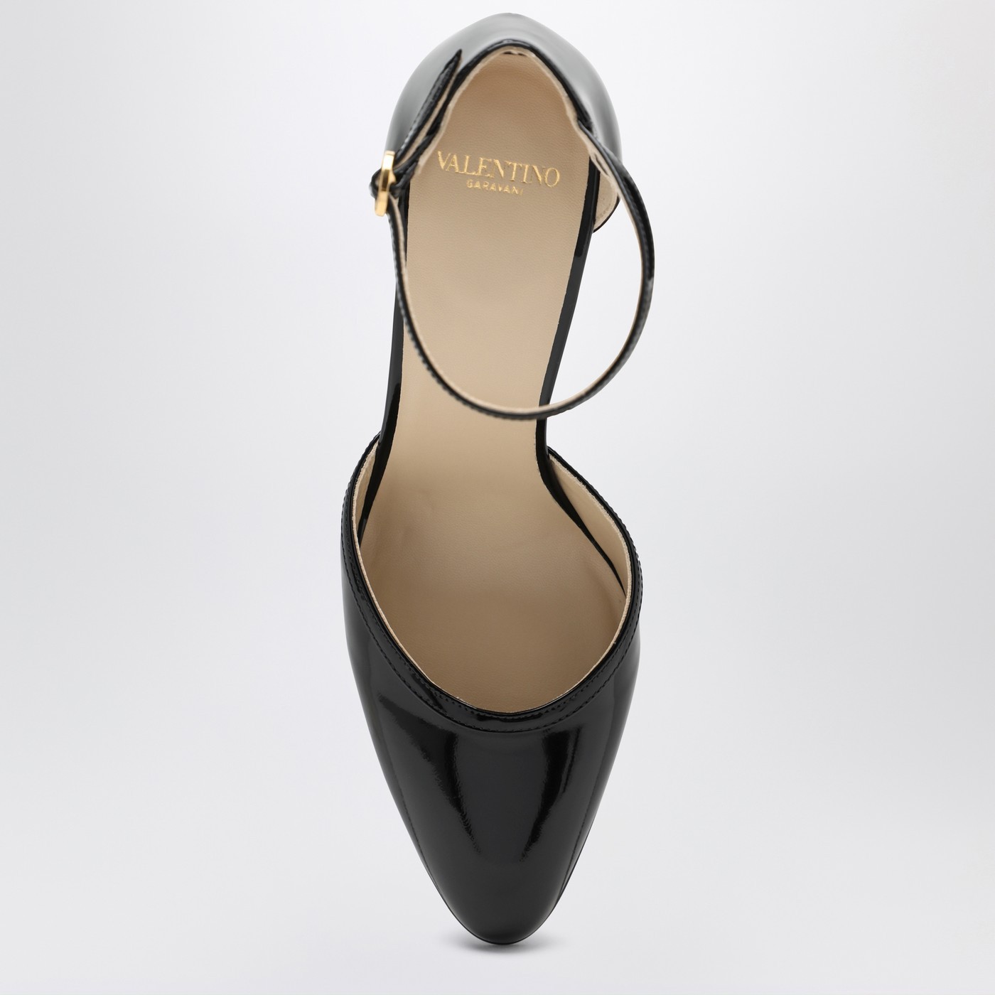 Valentino Hi Dolly 105 Patent Leather Pumps In Black
