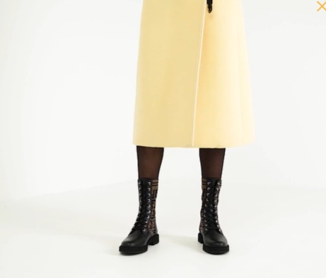 Fendi Black Leather Biker Boots With Stretch Fabric