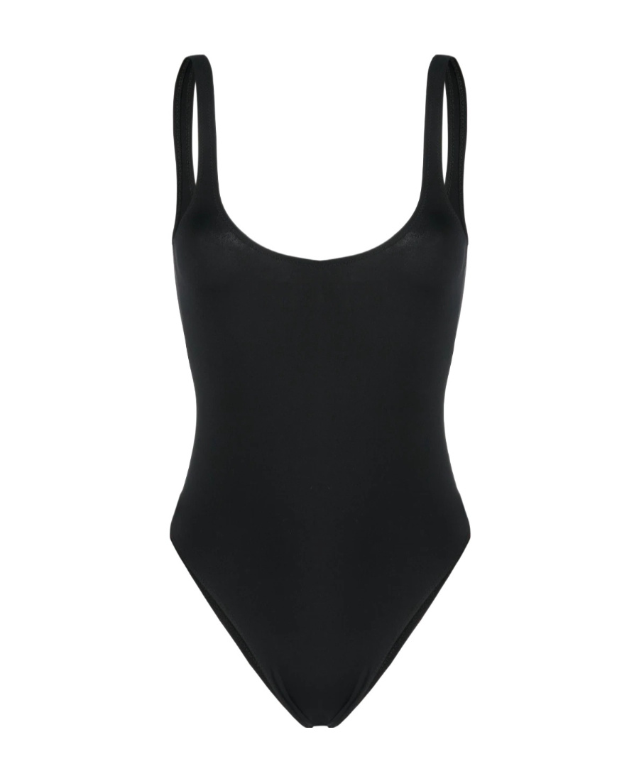 Off-white Logo-print Zip-up Swimsuit In Black