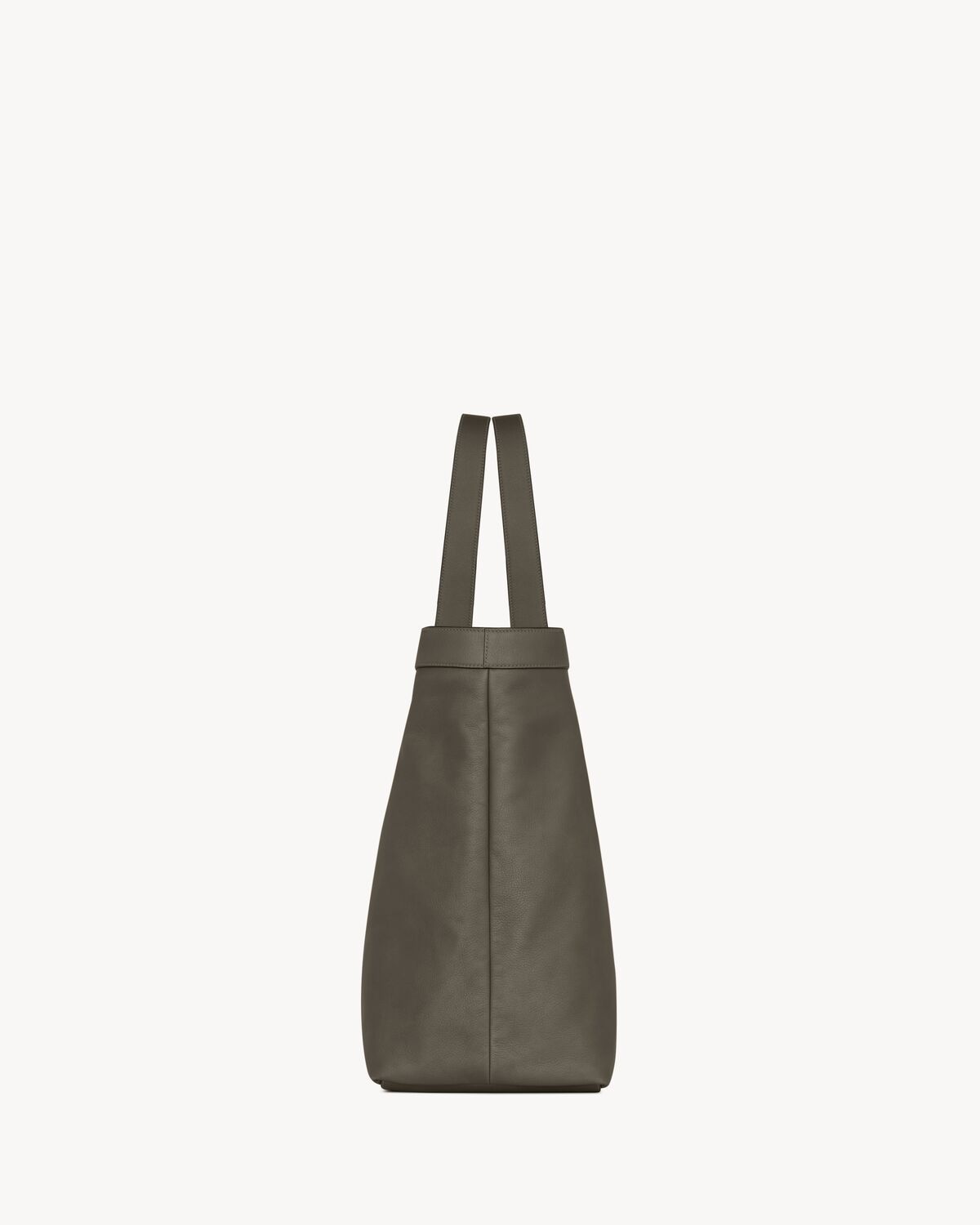 Saint Laurent Y Giant Tote In Smooth Leather In Green