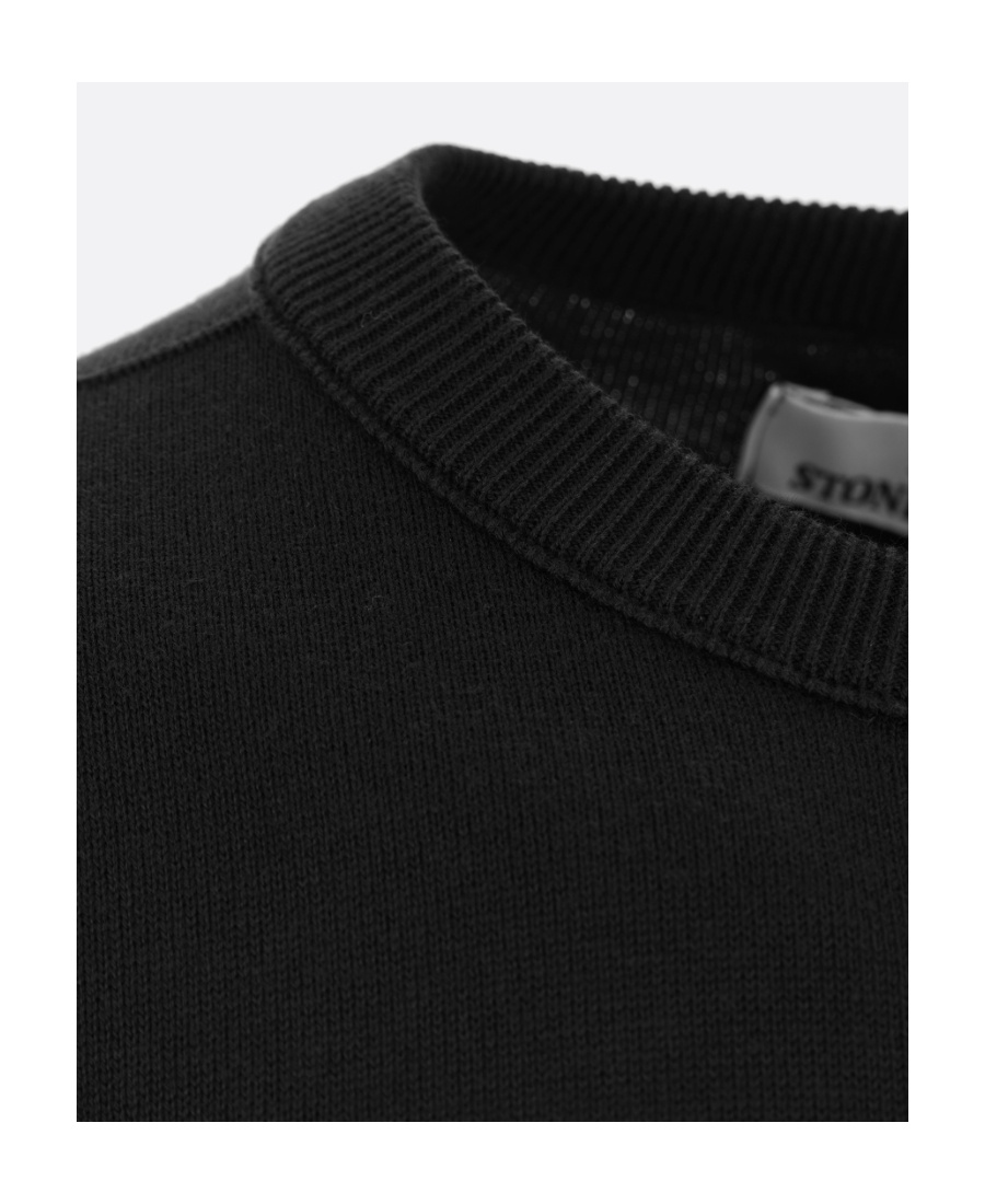 Shop Stone Island Compass Patch Crewneck Jumper In Black