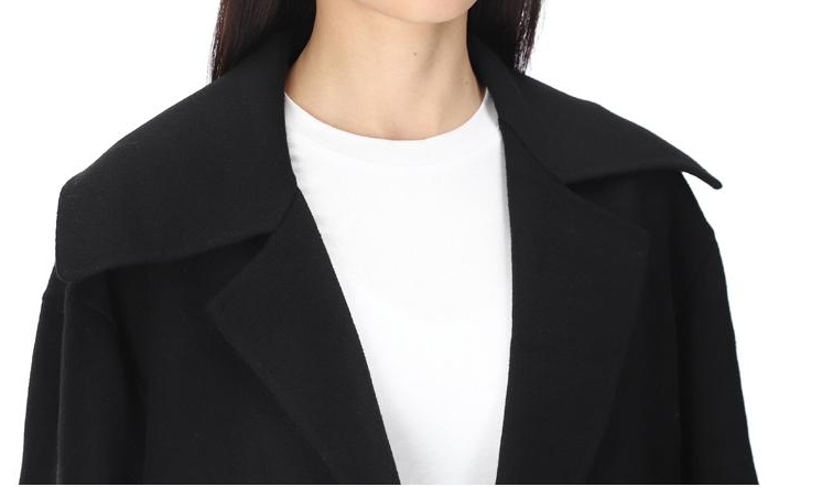 Max Mara Long-sleeved Lace-up Coat In Black
