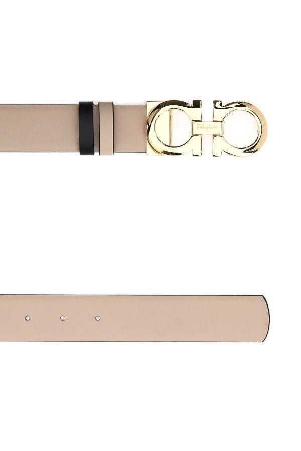 Ferragamo Gancini Double-sided Belt In Nude