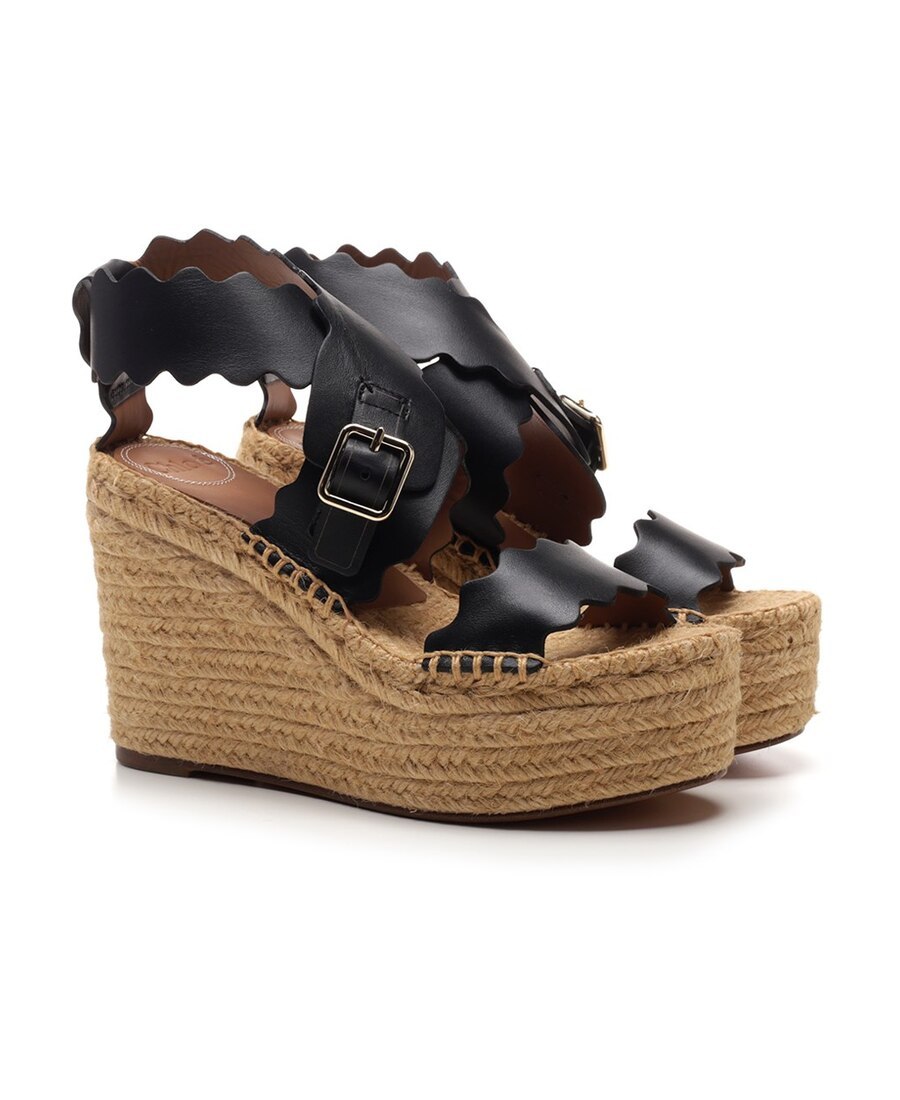Chloé Lauren Leather Espadrille Platform Wedge Sandal In Multi