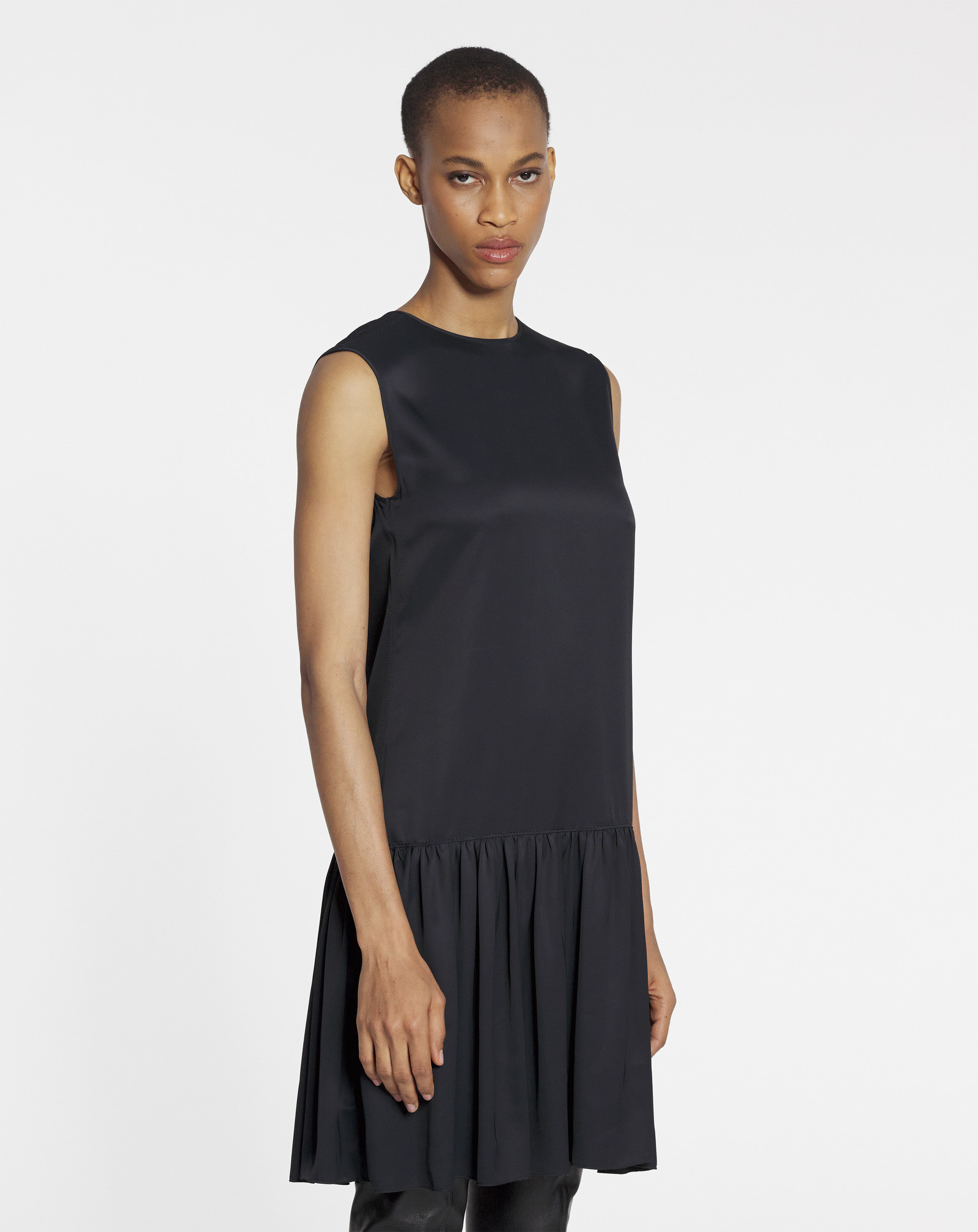 Lanvin Round-neck Sleeveless Minidress In Black