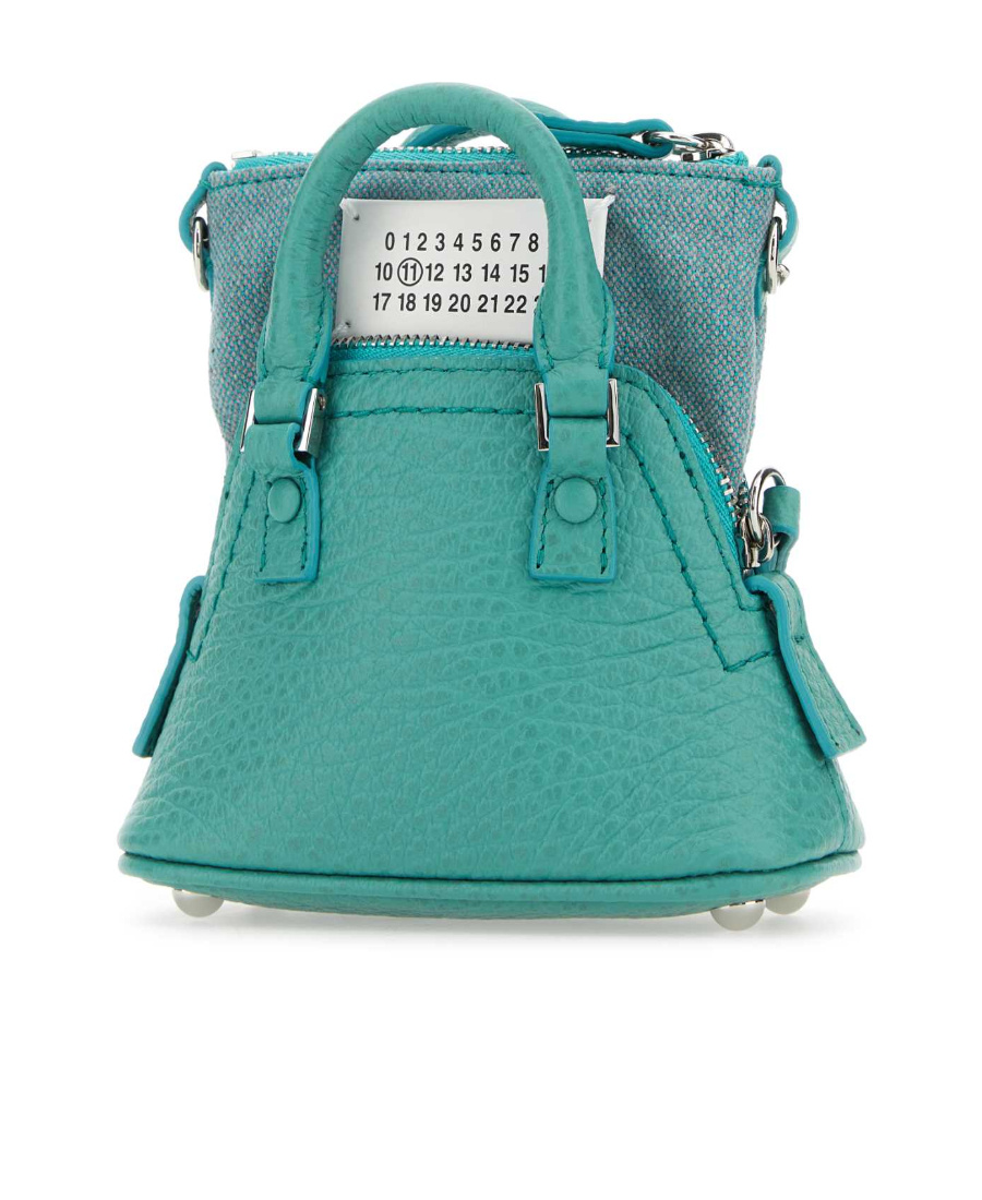 Maison Margiela 5ac Classique Baby Handbag With Leather And Fabric In Blue