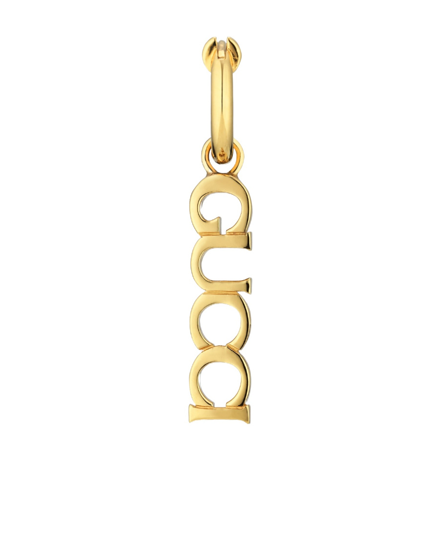 Gucci Logo Hoop Earrings In Yellow