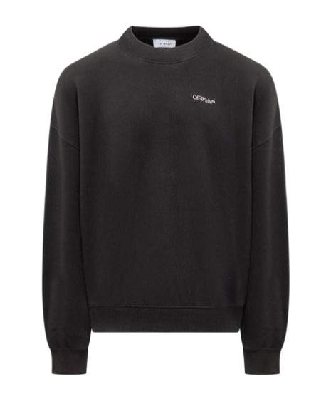 Off-white Men's Cotton Crew-neck Sweatshirt In Black