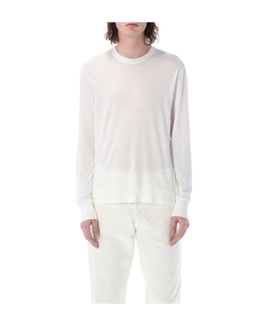 Tom Ford Round-neck Long-sleeve T-shirt In White