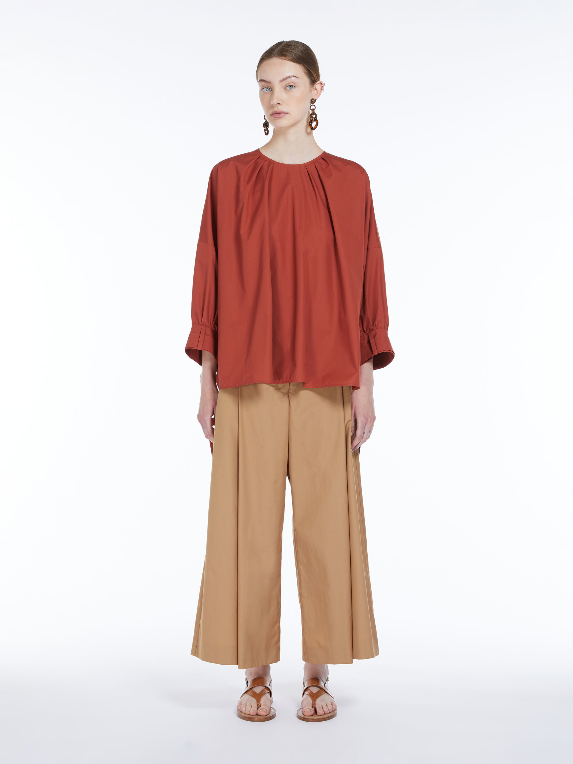 Max Mara Asymmetrical Bottom Blouse In Brown