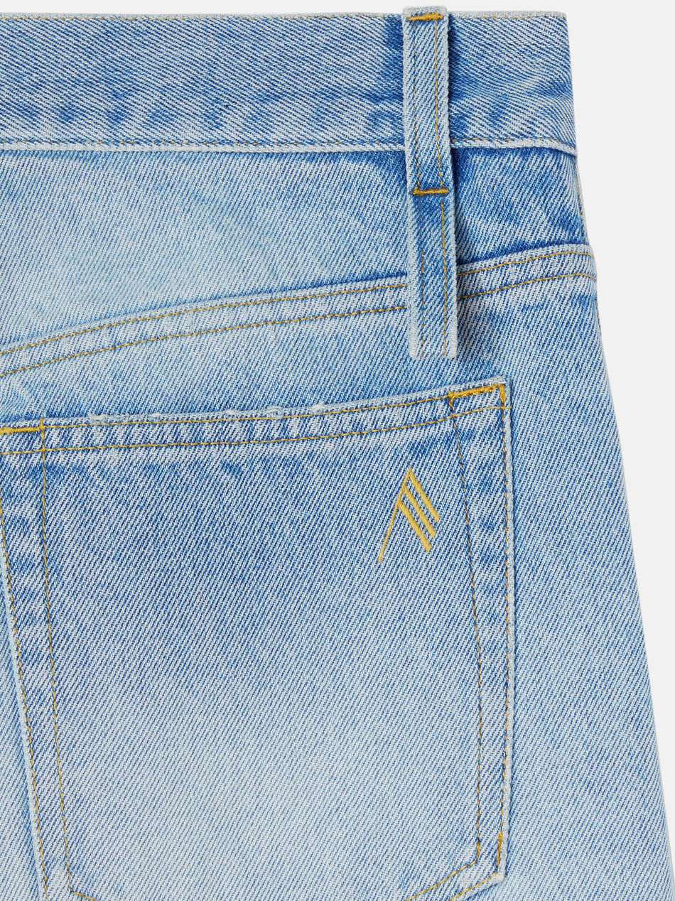 Attico Ashton Mid-rise Wide-leg Jeans In Gray