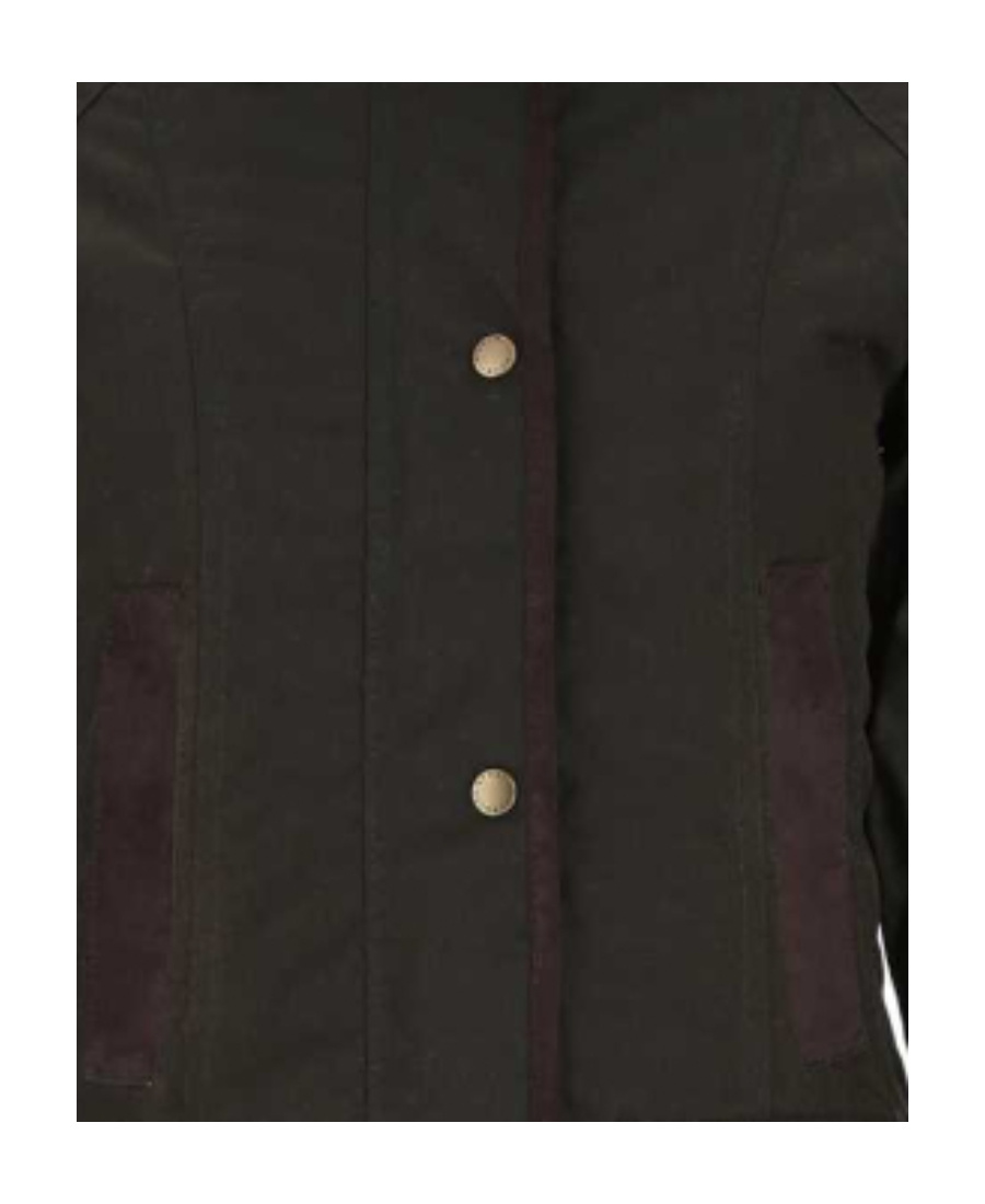 Barbour Wax-coated Buttoned-up Coat In Black
