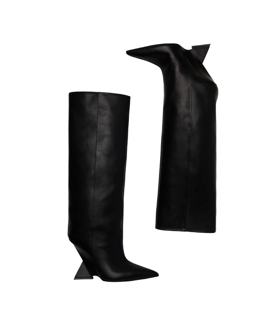 Shop Attico Cheope Knee-high 105mm Boots In Black