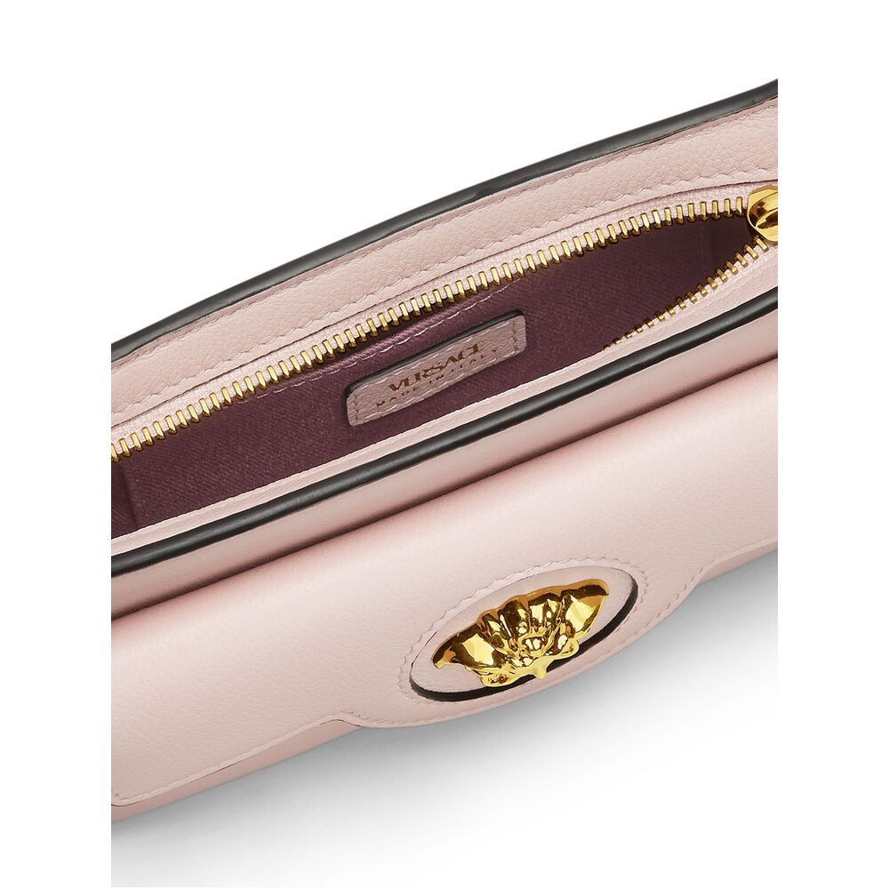 Versace Zip-open Shoulder Bag In Nude