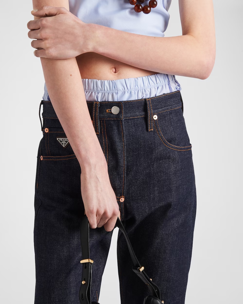 Prada Low-rise Straight-leg Jeans In Blue
