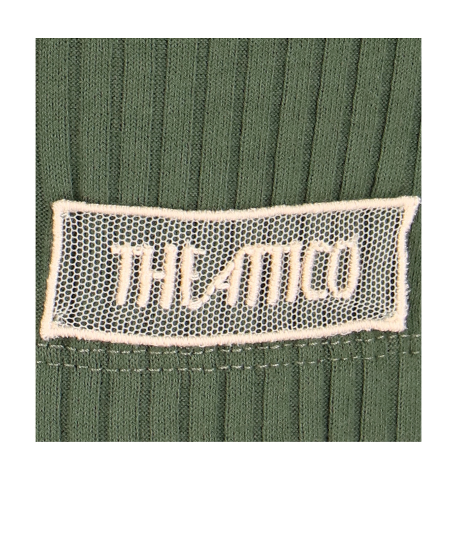 Attico Ribbed Texture Sleeveless Top In Green
