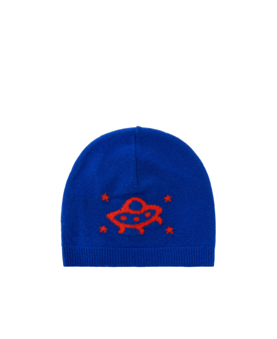 Gucci Intarsia-knit Wool Beanie In Blue