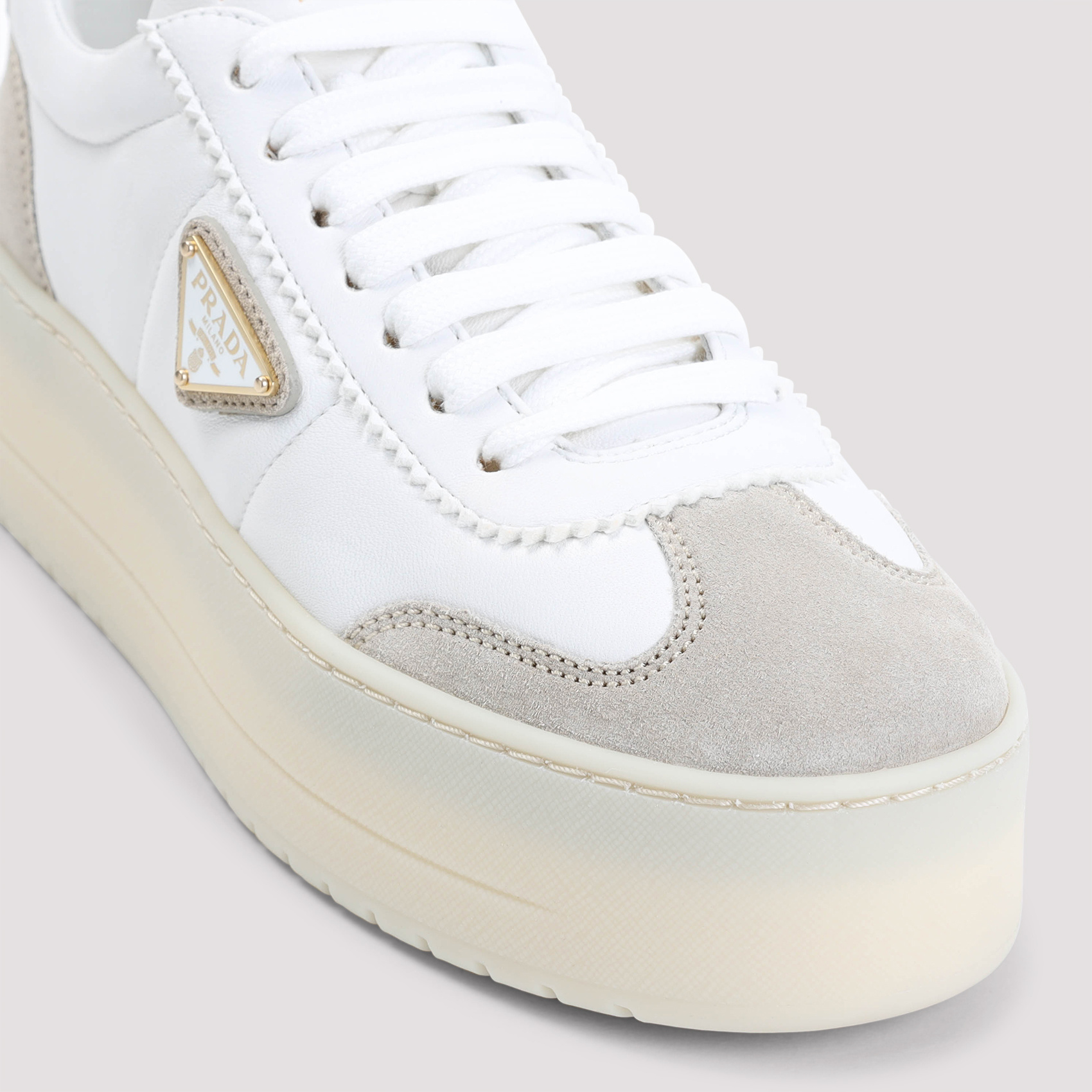 Prada Downtown Low-top Sneakers In Nude