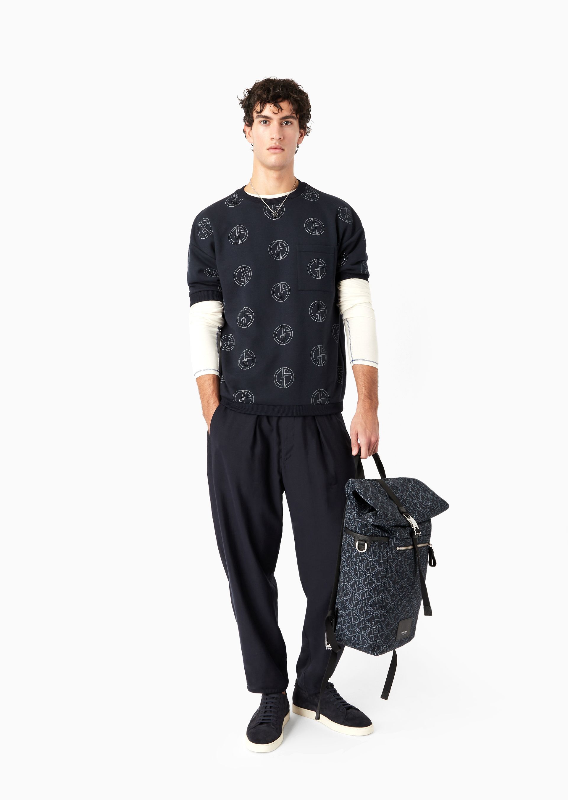 Giorgio Armani Sweatshirt In Blue