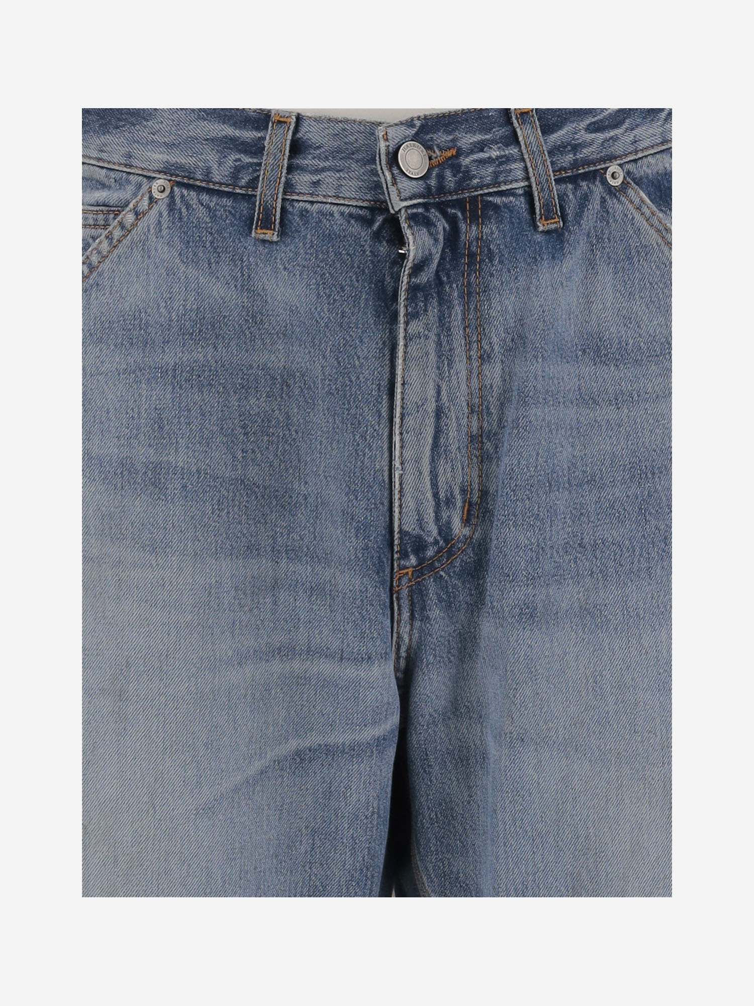 Haikure Denim Trousers With Belt Loops In Blue